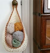 Image result for Crochet Yarn Hanging Basket