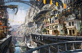 Image result for Futuristic Steampunk City