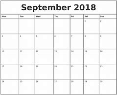 Image result for Printable Monthly Calendar September 2018