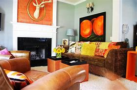 Image result for Orange and Black Living Room