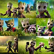 Image result for Baby Groot and Rocket Raccoon