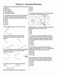Image result for Kinematic Equations Problems Worksheet