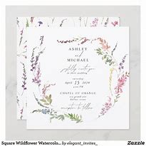Image result for Wildflower Watercolor Wedding Invitations