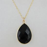 Image result for Gold Chain Necklace with Black Plaque