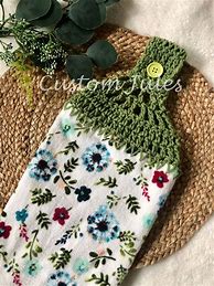 Image result for Crochet Pattern for Oven Door Dish Towel Holder