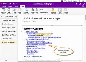 Image result for OneNote Table of Contents