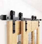 Image result for Single Track Bypass Barn Door Hardware