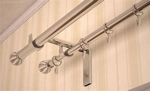 Image result for Polished Silver Curtain Rods