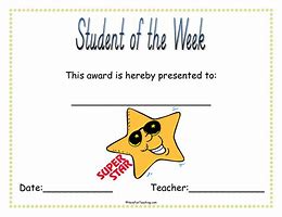 Image result for Student of the Week Certificate