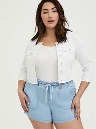 Image result for White Shirt Jacket Plus Size