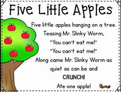 Image result for 5 Little Apple's Rhyme