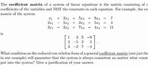 Image result for Coefficient Matrix Linear Algebra