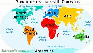 Image result for Continents and Countries Map