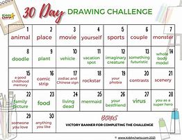 Image result for 30-Day Drawing Challenge for Beginners Printable