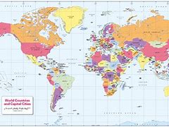 Image result for World Map with Countries and Capital Cities