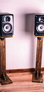 Image result for short speakers stand wooden
