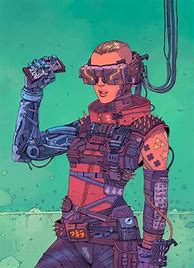 Image result for Female Cyberpunk Concept Art