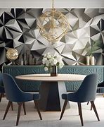 Image result for 3D Geometric Wallpaper Dining Room