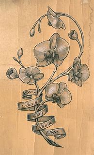 Image result for Orchid Flower Tattoo Drawing