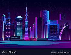 Image result for Futuristic Night City Vector-Based