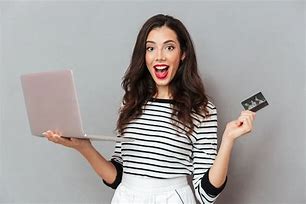 Image result for Free Stock Photo Excited Female Holding Computer