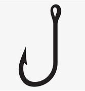 Image result for Realistic Fish Hook Clip Art Black and White