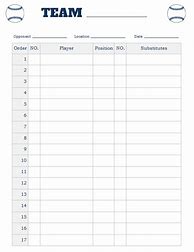 Image result for Printable Blank Lineup Cards