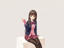 Image result for Sitting Anime School Girl Uniform
