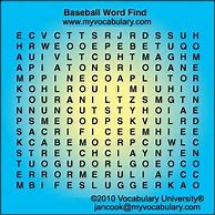 Image result for World Series Word Search