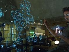 Image result for Iron Man Using Jarvis Computer Hologrphic Repulsar Work