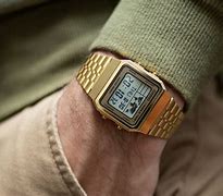 Image result for Casio Gold Watch On Wrist