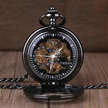 Image result for Black Stainless Steel Pocket Watch
