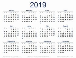 Image result for 2019 Calendar