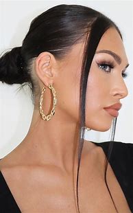 Image result for Gold Chain Hoop Earrings