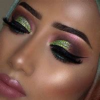 Image result for Pink and Green Makeup Looks