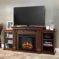 Image result for Black Fireplace TV Stand with Sound Bar