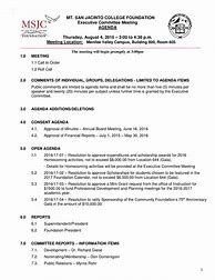 Image result for Example of an Agenda for a Committee Meeting