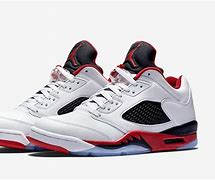 Image result for Jordan 5s Fire Red