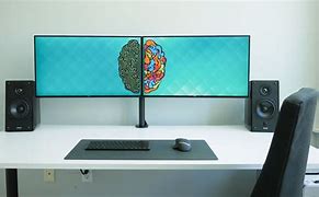Image result for Dual 32 Inch Monitor Setup