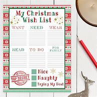 Image result for Kids Christmas Wish List Template