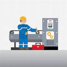 Image result for CNC Worker with Drawing in Cartoon
