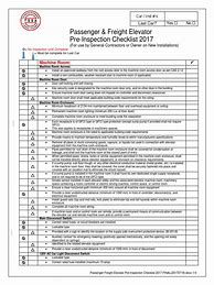 Image result for Elevator Preventive Maintenance Checklist