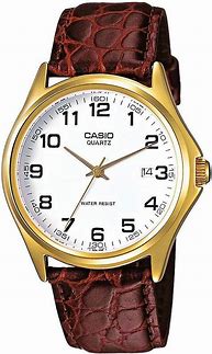 Image result for Casio Watch Leather Analog Men