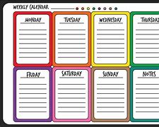 Image result for Weekly Calendar Printable 4X6