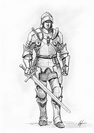 Image result for Heavy Line Knight in Armor Clip Art Black and White