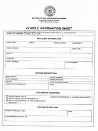 Image result for Printable Vehicle Information Sheet