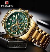 Image result for Watch Men Gold Green