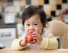 Image result for Baby Girl Eating Apple