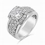 Image result for Wide Band Silver Ring with Diamond Cluster