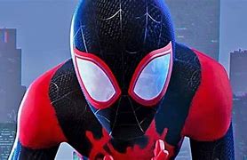 Image result for Into the Spiderverse Miles Costume Scene